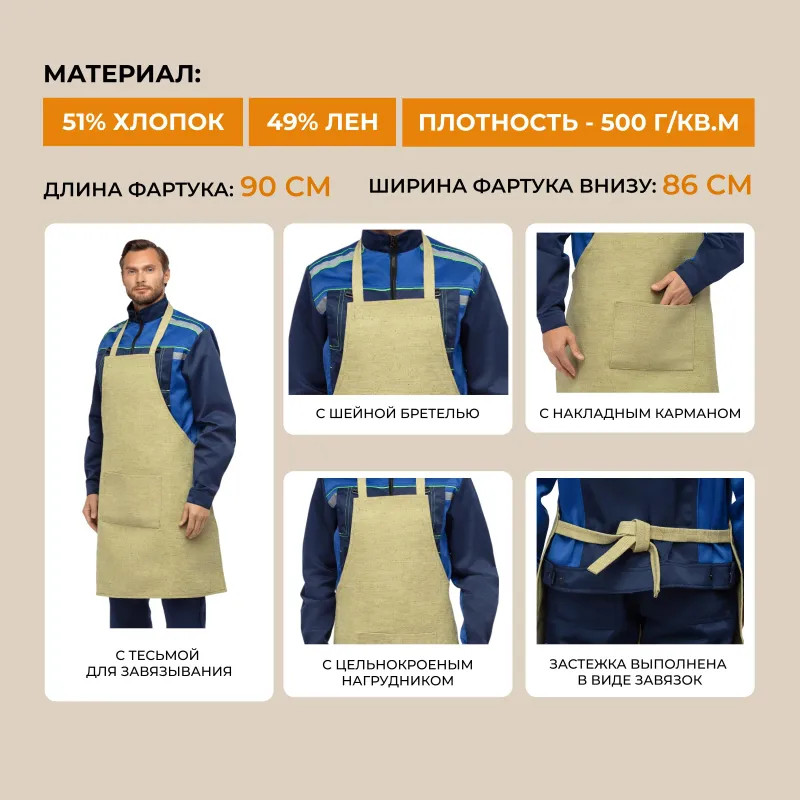 Фартук брезентовый с карманом (Ф2)