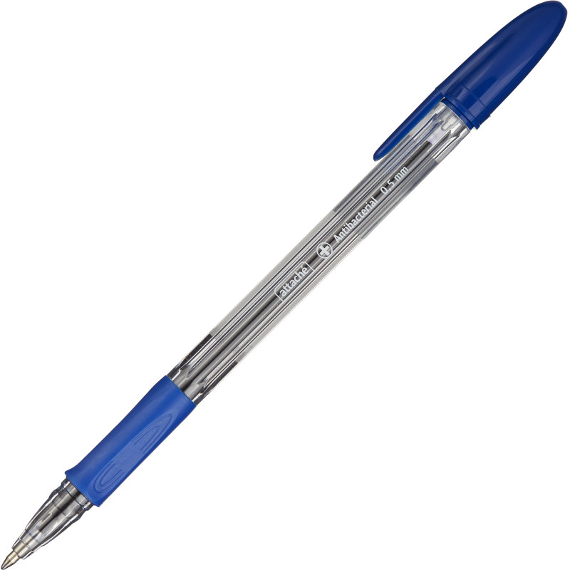 Ручка шариковая неавтомат. Attache Antibacterial А03масл манж 0,5,син