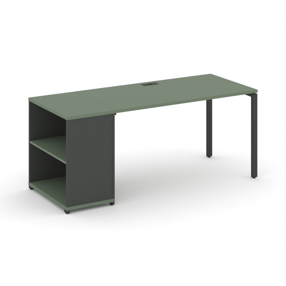 Concept Стол рабочий с опорным стеллажом CN.SP-203 Кобо/Антрацит/Металл Антрацит 1800*720*750 Concept Стол рабочий с опорным стеллажом CN.SP-203 Кобо/Антрацит/Металл Антрацит 1800*720*750