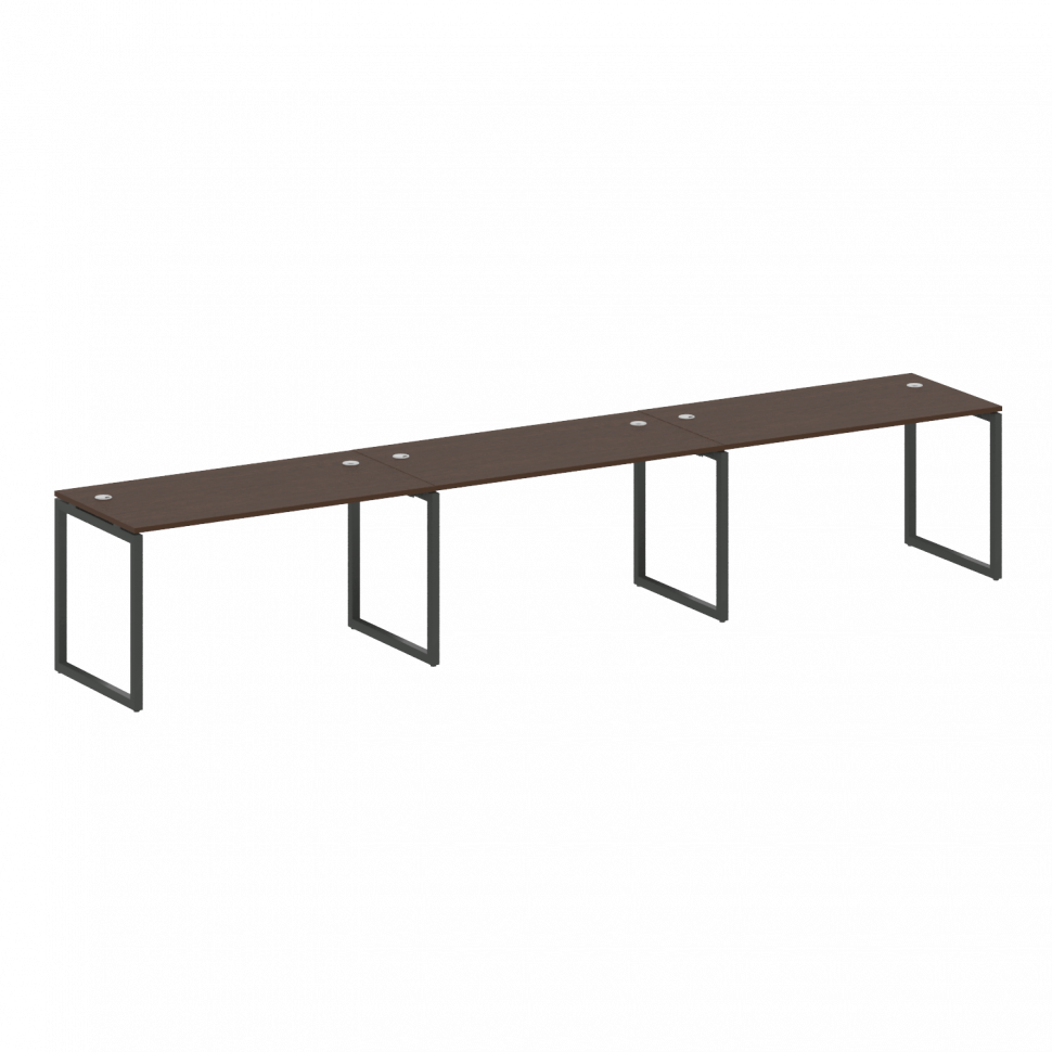 Metal System Quattro Рабочая станция на 3 места на О-образном м/к 40БО.СМ-3.3 Венге Цаво/Металл Антр