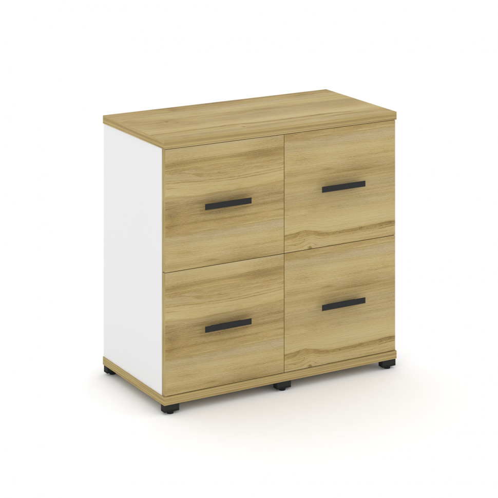 Concept Шкаф 2 узкие секции, 2 ниши CN.STU-222 B Дуб Винченцо/Белый Бриллиант/Металл Черный 836*420*