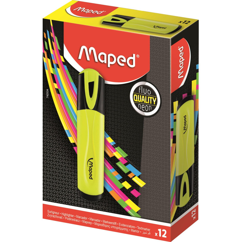 Маркер текстовыделитель Maped FLUO PEP&#039;S CLASSIC 1-5 мм, желтый,742534