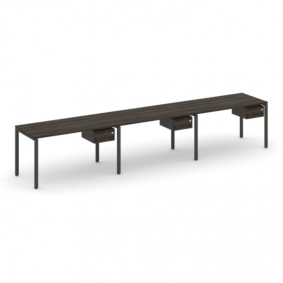 Concept Рабочая станция односторонняя с подвес. тумбами 3 места CN.ORS-129 A Дуб Мали/Антрацит/Метал