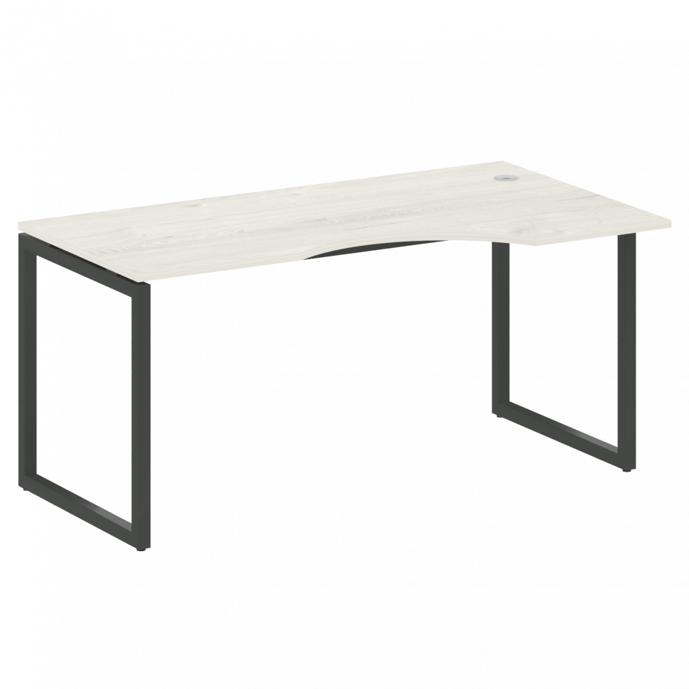 Metal System Quattro Стол криволинейный правый на О-образном м/к 40БО.СА-1 (R) Дуб Наварра/Металл Ан