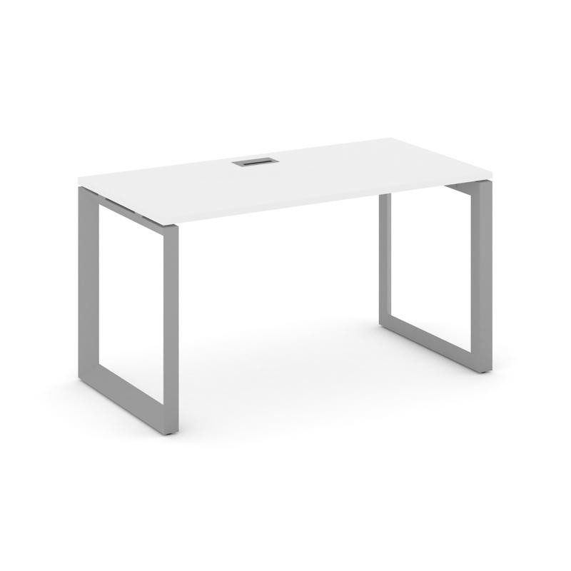 Style Project Стол письменный SN-59O.SP-014 Белый/Металл Серый/Серебро Заглушка 1580*700*750