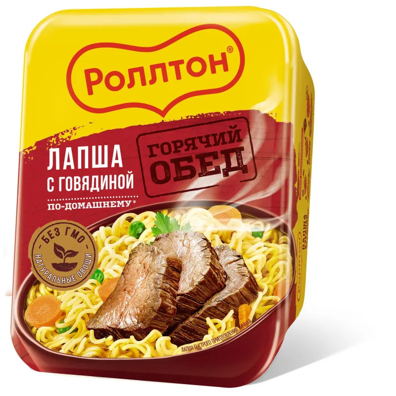 Лапша Роллтон по-домашннму говядина, 90гх24шт/уп