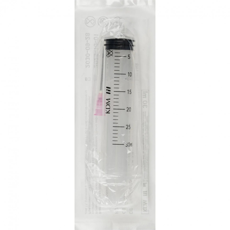 Шприц 3-комп. однораз. 30мл LL 18G(1,2x40) прил. 40шт/уп KD-JECT