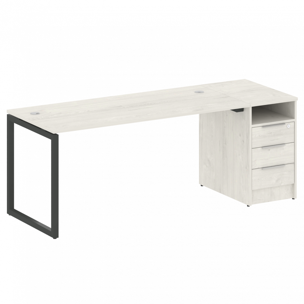 Metal System Quattro Рабочая станция с тумбой на О-образном м/к 40БО.РС-СТП-1.4 Дуб Наварра/Металл А Metal System Quattro Рабочая станция с тумбой на О-образном м/к 40БО.РС-СТП-1.4 Дуб Наварра/Металл А