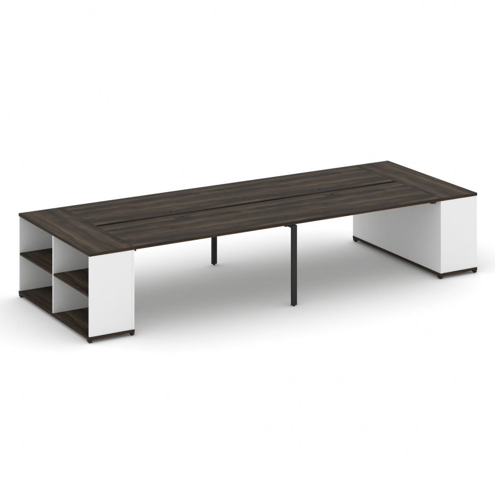 Concept Рабочая станция с опорными стеллажами CN.DRS-248 Дуб Мали/Белый Бриллиант/Металл Черный 4000