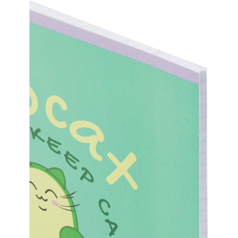 Тетрадь общая А5 48л №1School Avocat зел,клет,скреп, ВД-лак