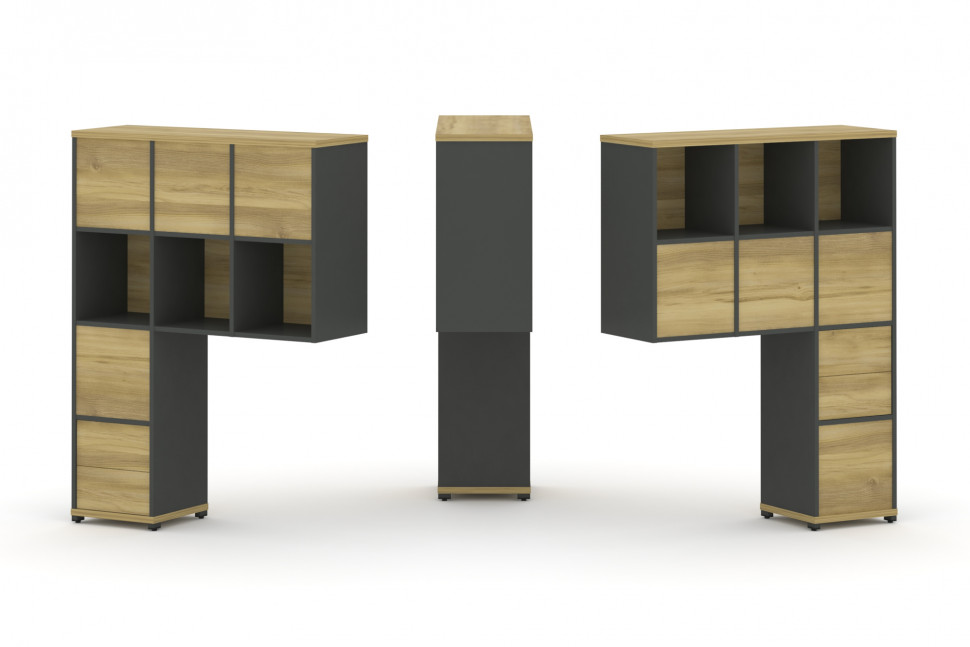 Concept Надставка высокая CN.DNV-006 Дуб Винченцо/Антрацит/Металл Антрацит 1099*350*1486 Concept Надставка высокая CN.DNV-006 Дуб Винченцо/Антрацит/Металл Антрацит 1099*350*1486