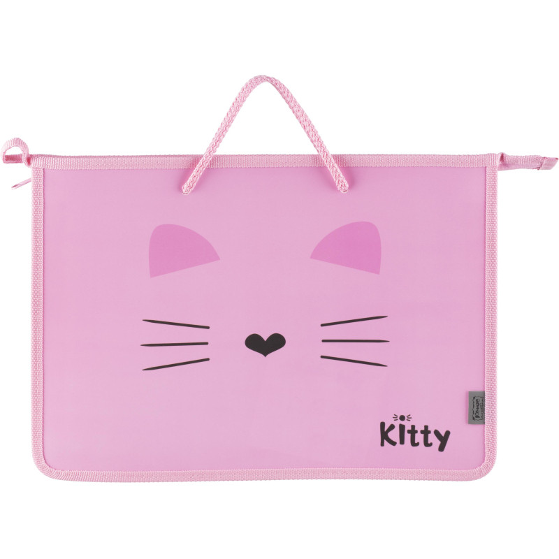 Папка для тетрадей Комус Класс Kitty  А4 на молн с ручк,пластик, 45мм,ПТ-15
