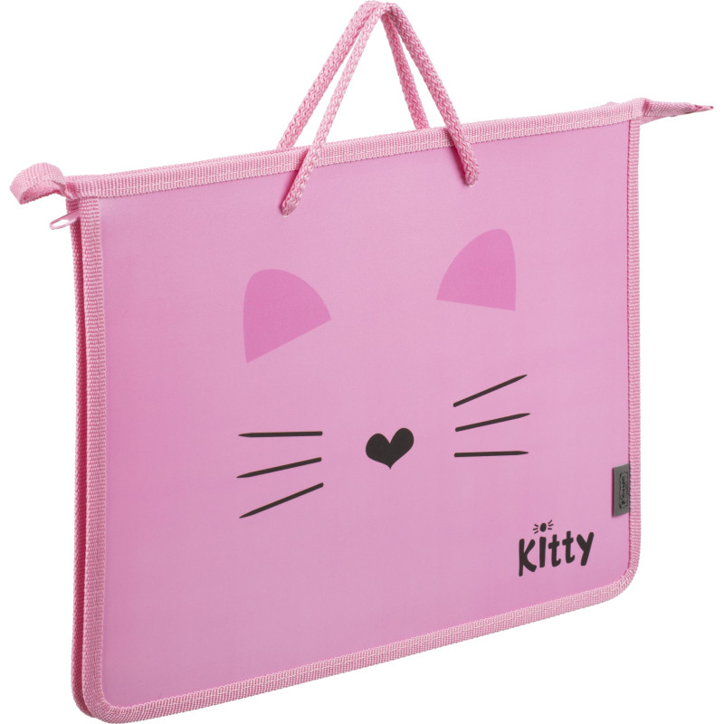 Папка для тетрадей Комус Класс Kitty  А4 на молн с ручк,пластик, 45мм,ПТ-15