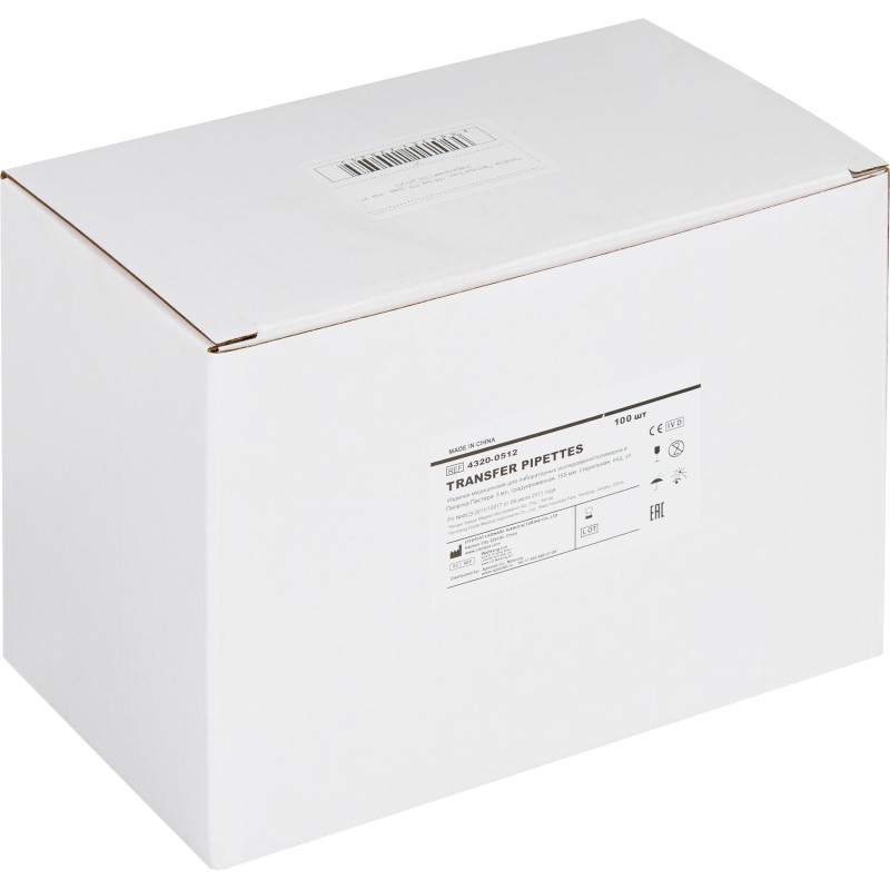 Пипетка Пастера 3мл, 155 мм, стер, град, 100 шт/уп, ИУ 4320-0512