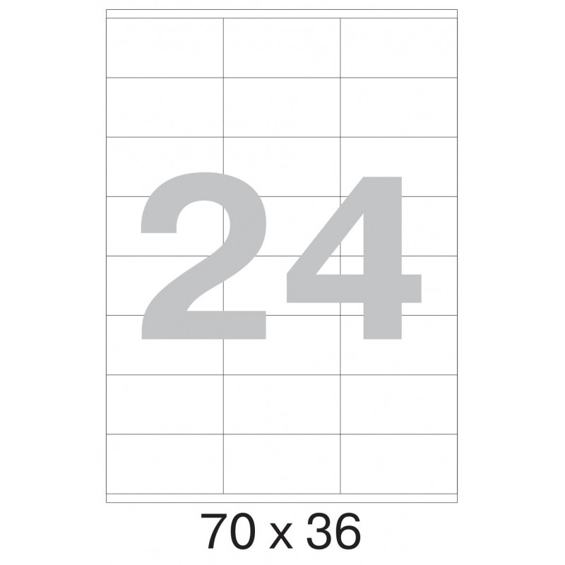 Этикетки самоклеящиеся  70х36 мм/24 шт. на листе А4 (100 л
