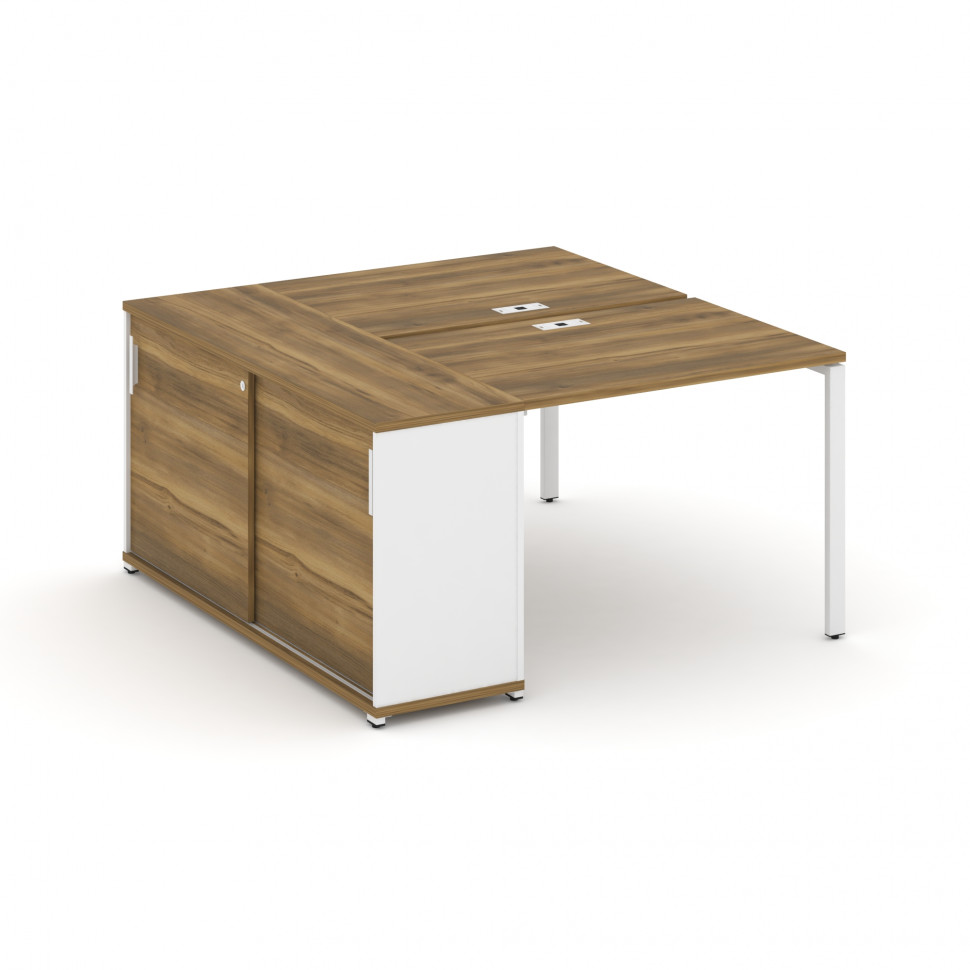 Concept Рабочая станция с опорным шкафом-купе CN.DRS-233 W Сандал Янтарный/Белый Бриллиант/Металл Бе