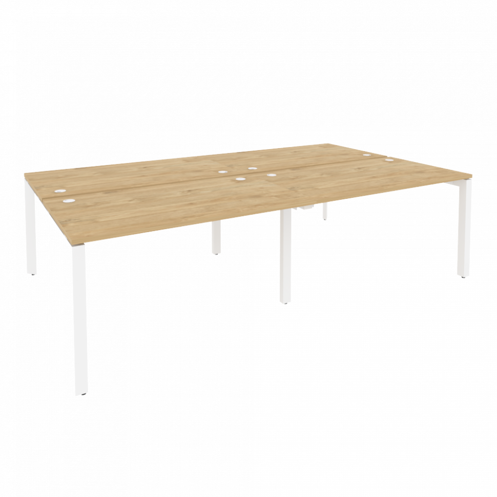 Onix Рабочая станция на П-образном м/к O.MP-D.RS-4.3.8 Тиквуд Светлый/Металл Белый 2760*1635*750