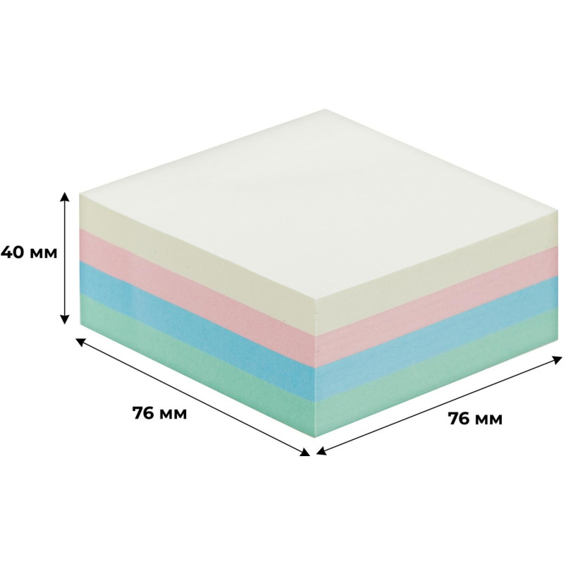 Стикеры Attache Simple куб 76х76, пастель 4 цвета 400 л