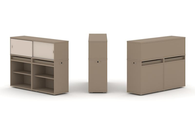 Estetica Набор №2. Тумба двойная+низкая надставка ES.NB.2N-2 Латте/Капучино 1500*410*1135