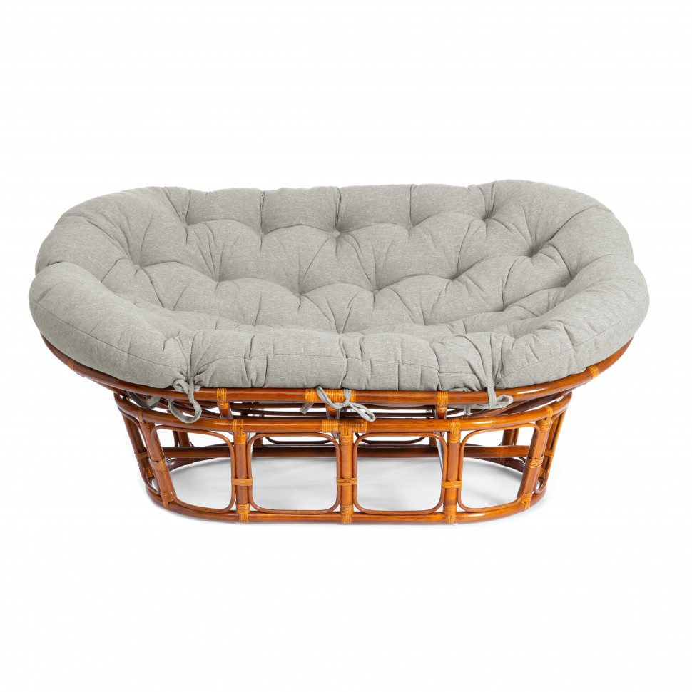 Диван MAMASAN/МАМАСАН 23/02 W /с подушкой/ 169х102х80см, коньячный, матрац 182х119см, ткань серо-бежевая 3м 16/2