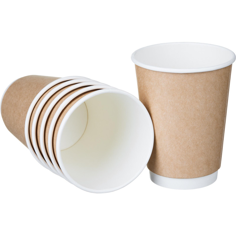 Стакан одноразовый бум двухслойный d-90мм 300мл коричневый (400шт/кор)