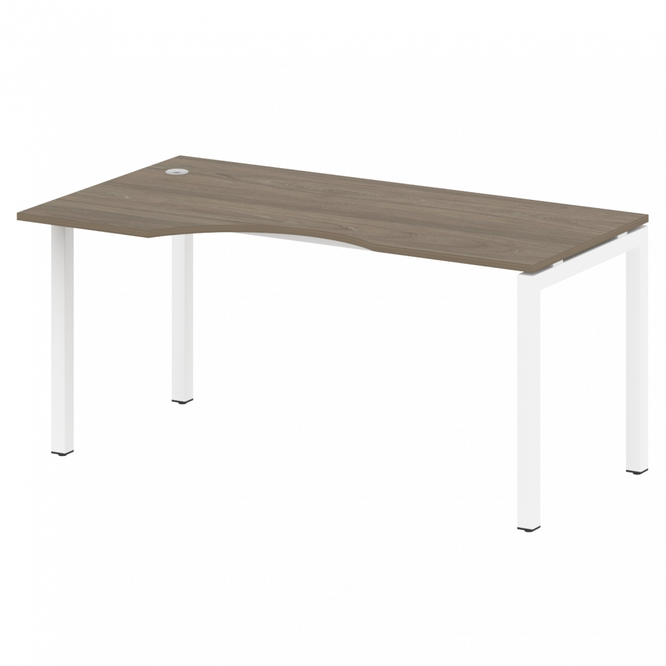 Metal System Quattro Стол криволинейный левый на П-образном м/к 50БП.СА-1 (L) Вяз Благородный/Металл