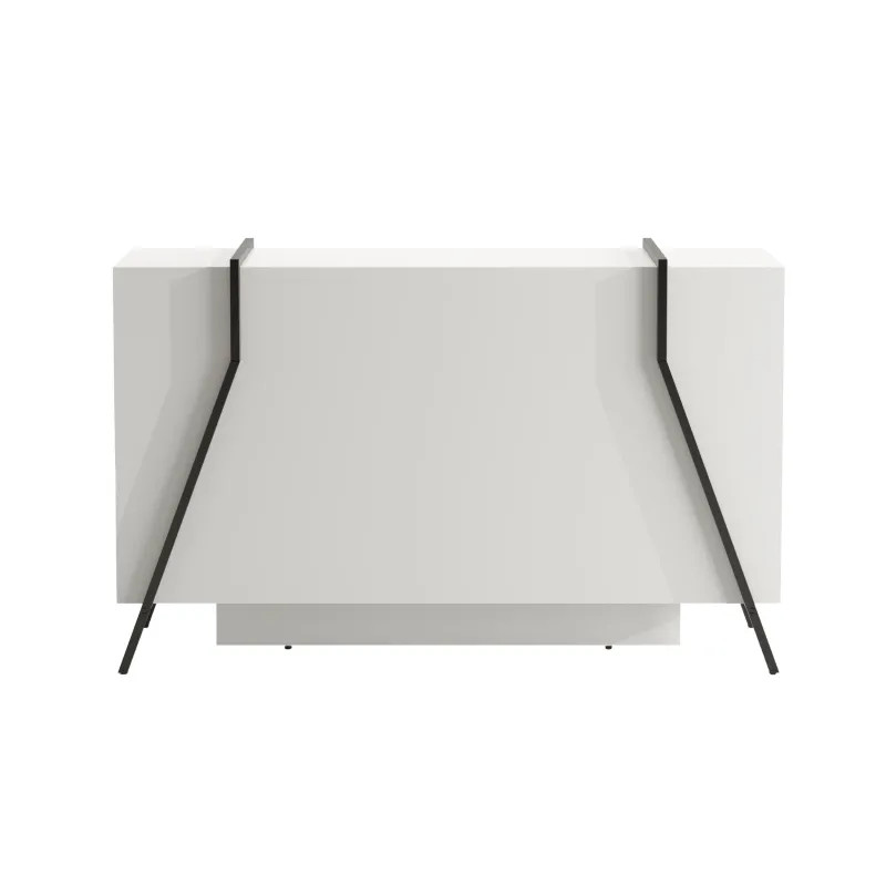 Стойка ресепшн IN Volpi 1800х741х1135 белый (металл черный) 140R001