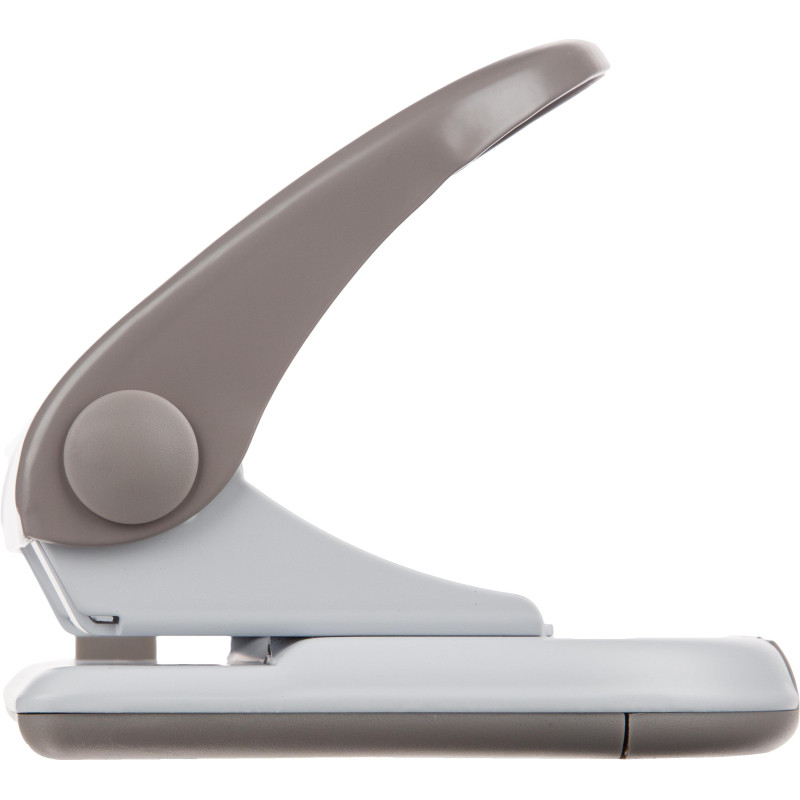 Дырокол Deli PRO E0120, макс.:40 л, металл, 2 отверстия, с линейкой, серый