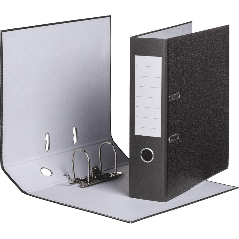 Папка-регистратор мрамор ,80 мм Элементари , мет уголк.,бум./бум.,черн