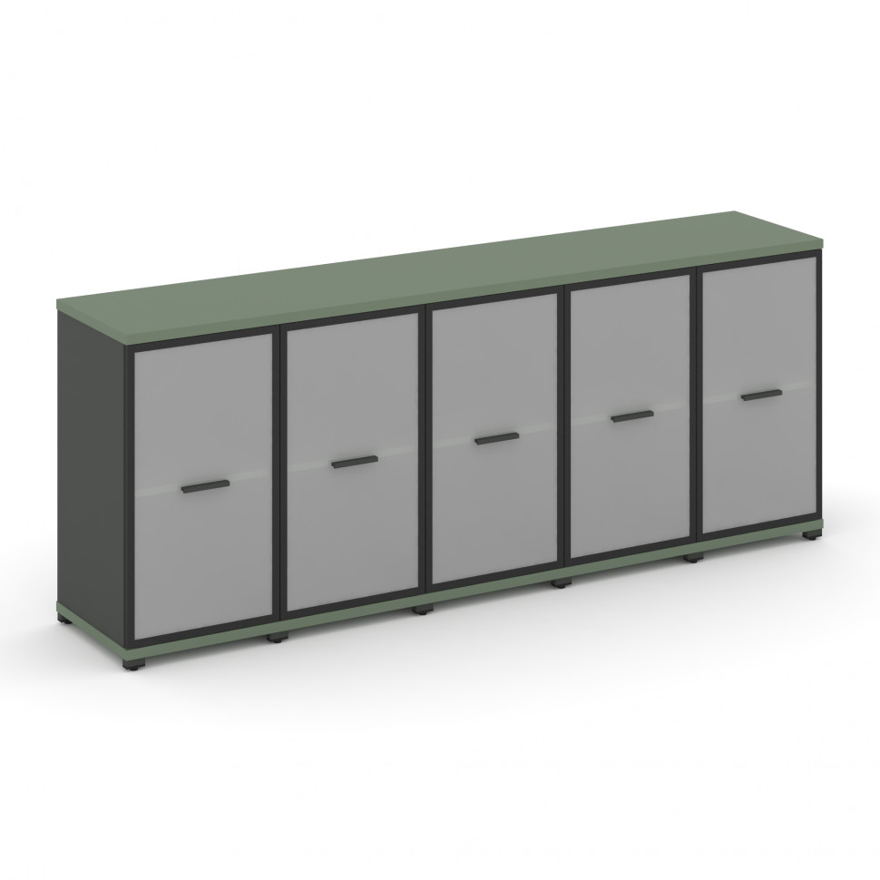 Concept Шкаф 5 узких секций, 2 ниши CN.STU-253 RMB A Кобо/Антрацит/Металл Антрацит/Сатин 2084*420*81