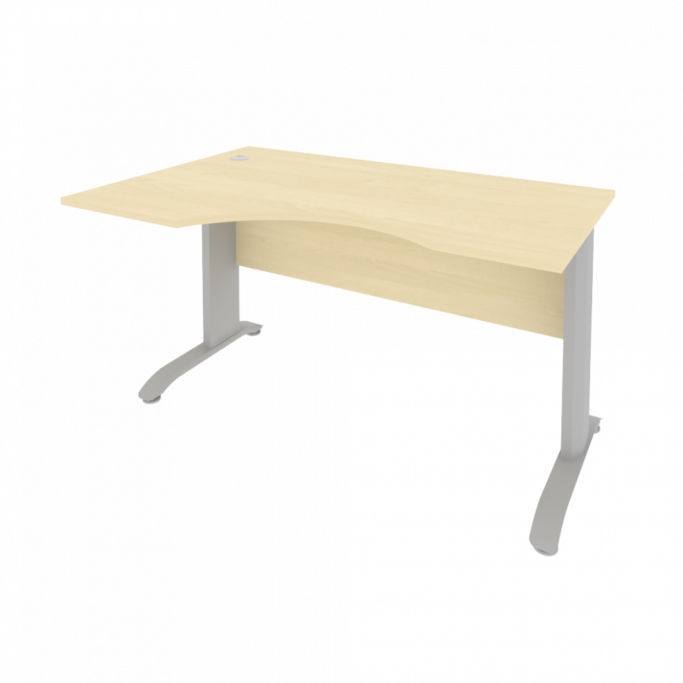 Riva Metal-L Стол криволинейный левый ПЛ.СА-2 (L) Клен/Металл Серый 1400*900*750