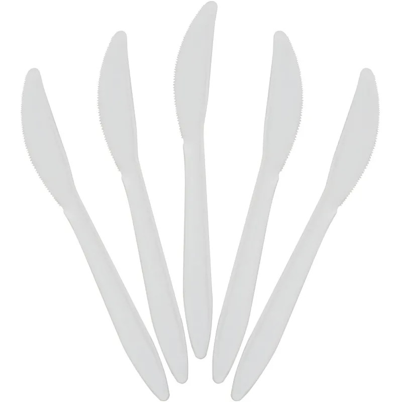 Нож одноразовый 163 мм, бел.,кукурузный крахмал, 50 шт/уп GREEN MYSTERY