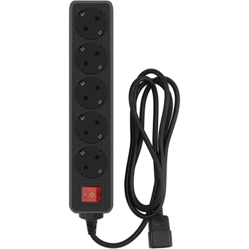 Сетевой фильтр PC Pet AP01006-E-B 1.8м (5 розеток) черный (пакет) Сетевой фильтр PC Pet AP01006-E-B 1.8м (5 розеток) черный (пакет)