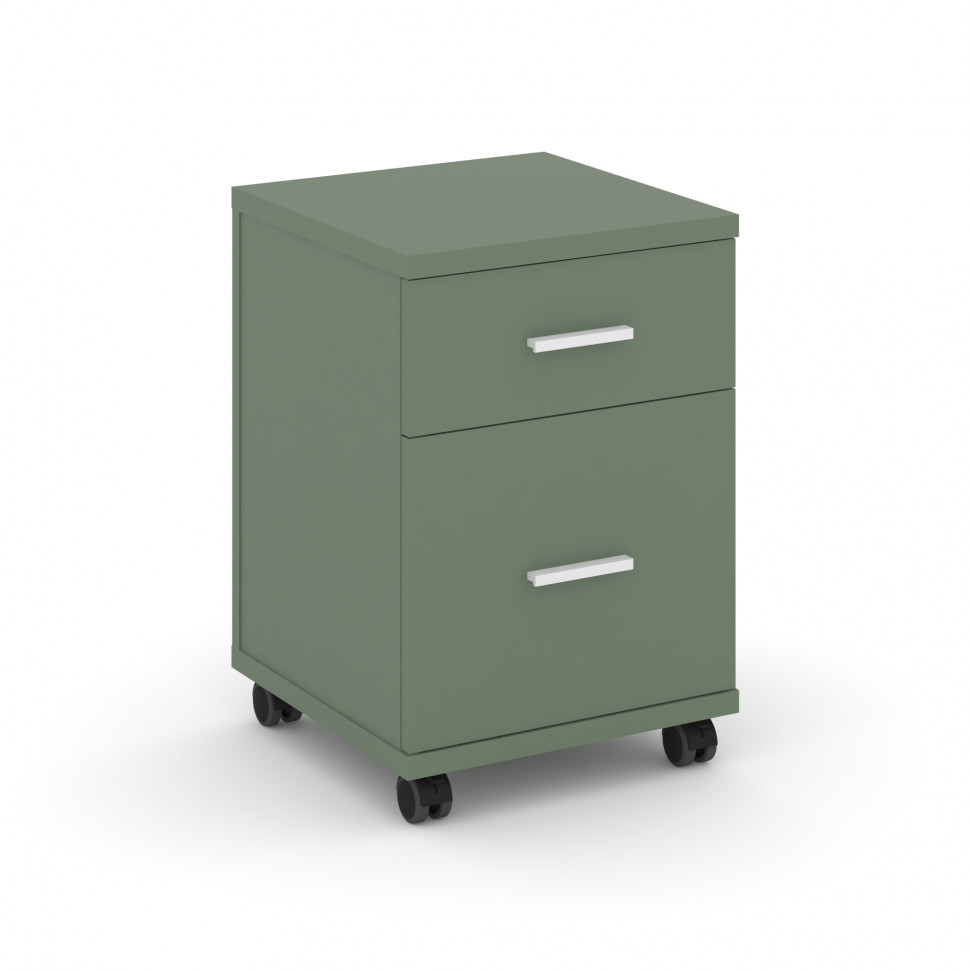 Concept Тумба мобильная 1 ящ.+1 распаш. фасад CN.TUM-009 W Кобо/Металл Белый 420*420*615