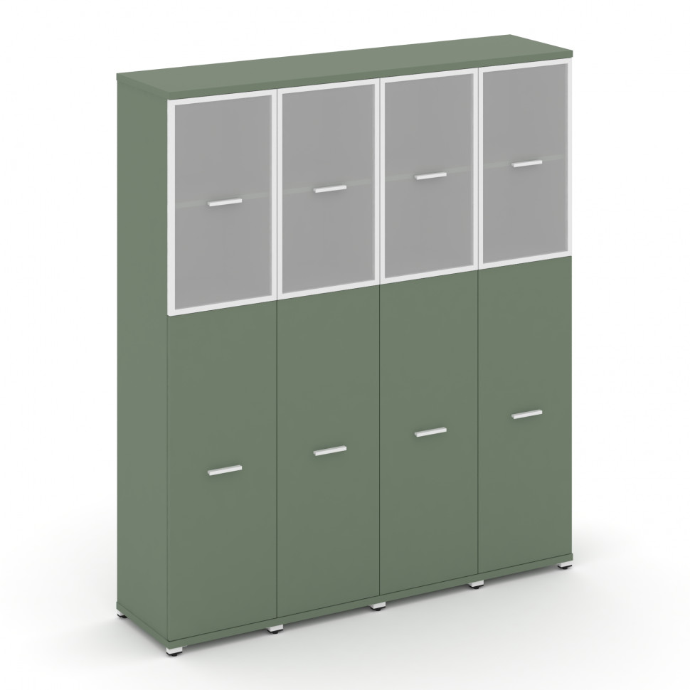 Concept Шкаф 4 узкие секции, 5 ниш CN.STU-545 RMW W Кобо/Металл Белый/Сатин 1668*420*1922