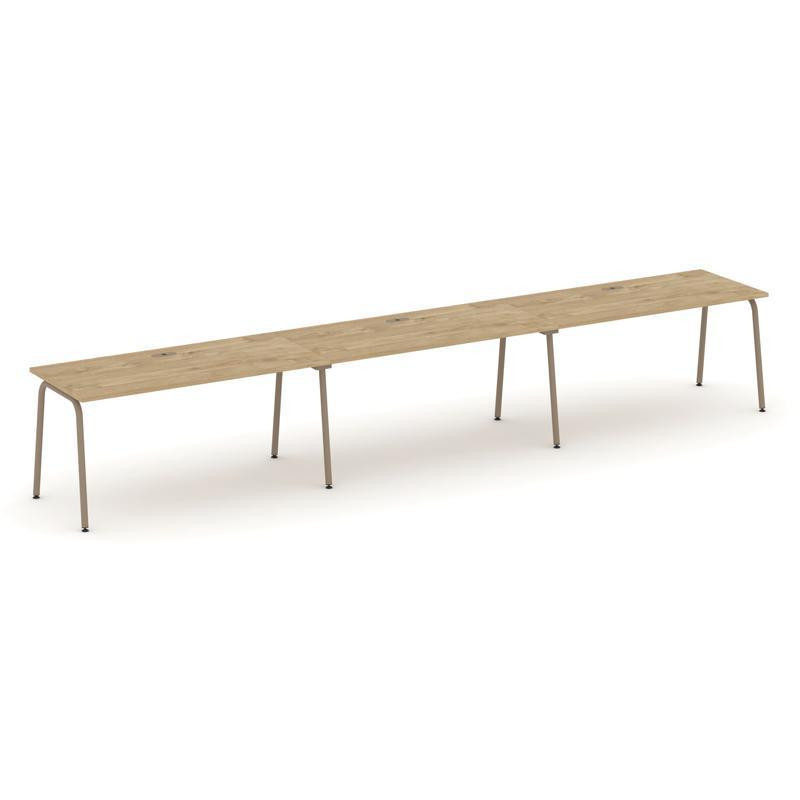 Estetica Рабочая станция 3 места ES.RS-3.4-LK Тиквуд Светлый/Металл Латте 4740*730*750