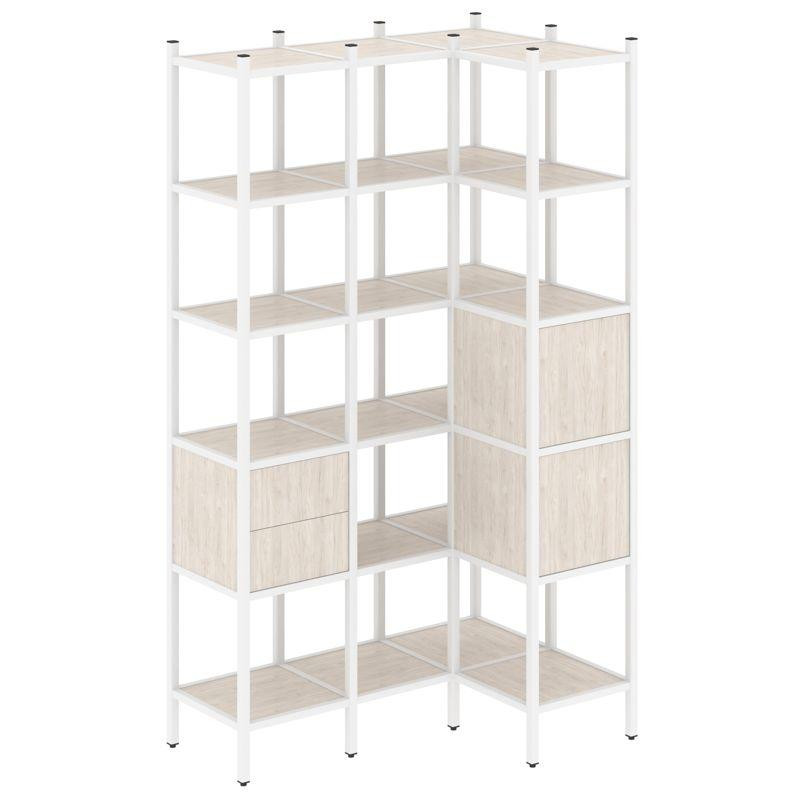 Loft Угловой внутренний стеллаж VR.L-35 Денвер Светлый/Металл Белый 1278*862*2280