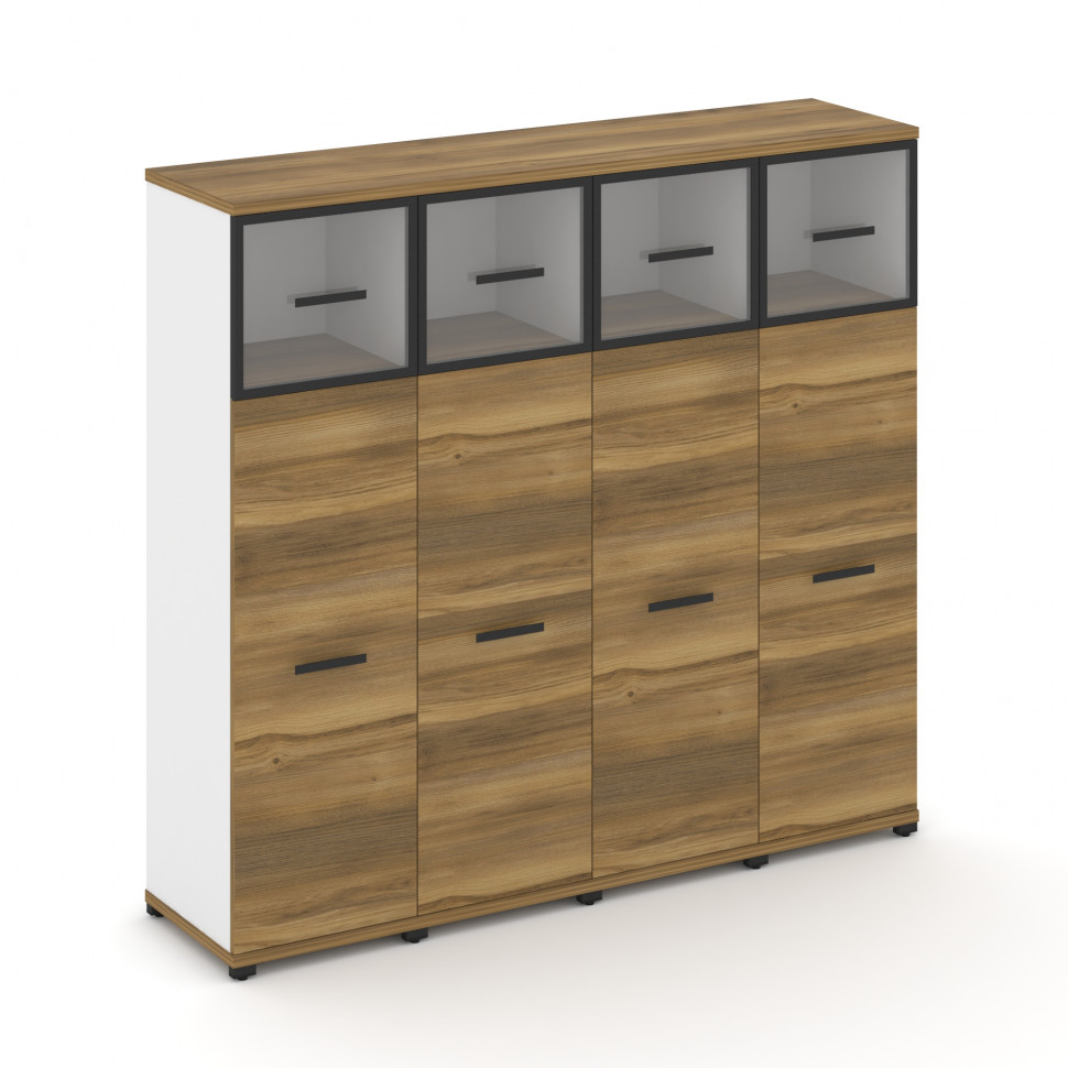 Concept Шкаф 4 узкие секции, 4 ниши CN.STU-444 RPB B Сандал Янтарный/Белый Бриллиант/Металл Черный/П