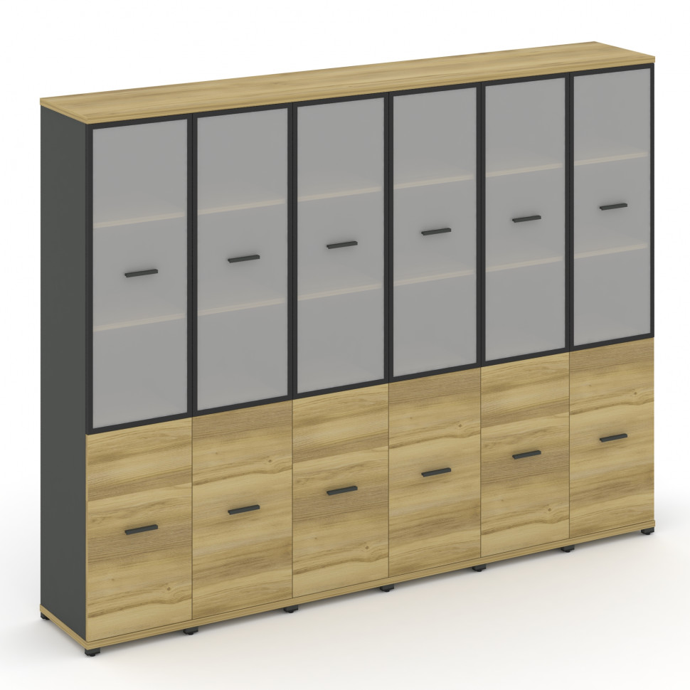 Concept Шкаф 6 узких секций, 5 ниш CN.STU-562 RMB A Дуб Винченцо/Антрацит/Металл Антрацит/Сатин 2500 Concept Шкаф 6 узких секций, 5 ниш CN.STU-562 RMB A Дуб Винченцо/Антрацит/Металл Антрацит/Сатин 2500