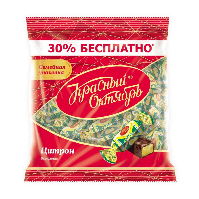 Конфеты шоколадные Красный Октябрь Цитрон, 350г