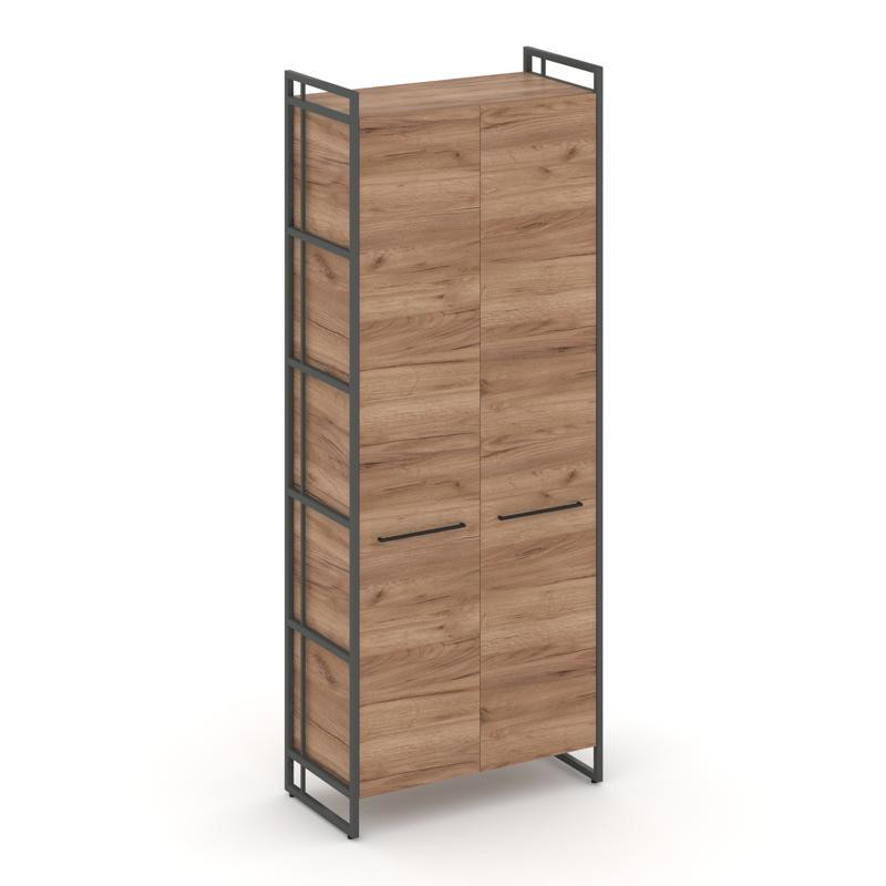 Rift Шкаф 5 ниш широкий RF.SS-51 Дуб Табак/Металл Антрацит/Черный Ручки 798*396*2010