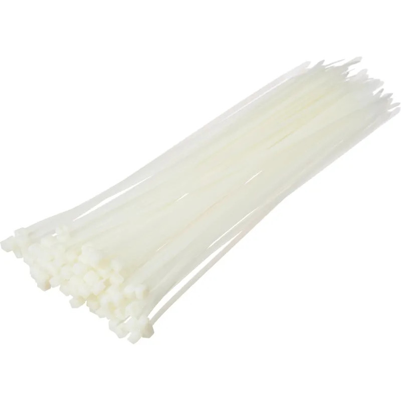 Хомут стяжка нейлоновая многораз TOPFORT 8х300 (7,2х300 мм) белый 100 шт/уп