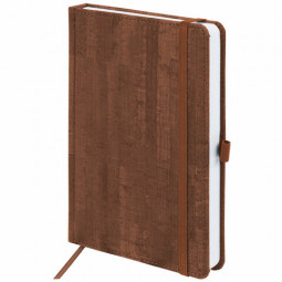 Ежедневник недатированный А5 (138x213 мм) BRAUBERG "Wood", кожзам, резинка, 136 л., коричневый, 111676