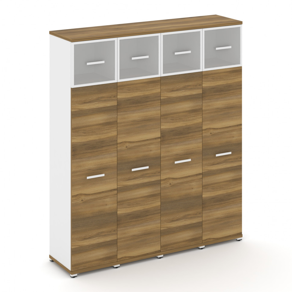 Concept Шкаф 4 узкие секции, 5 ниш CN.STU-547 RMW W Сандал Янтарный/Белый Бриллиант/Металл Белый/Сат