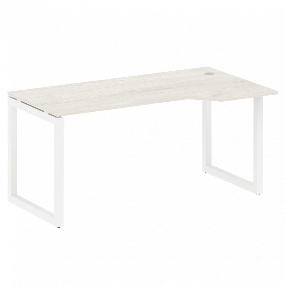 Metal System Quattro Стол криволинейный правый на О-образном м/к 50БО.СА-1 (R) Дуб Наварра/Металл Бе