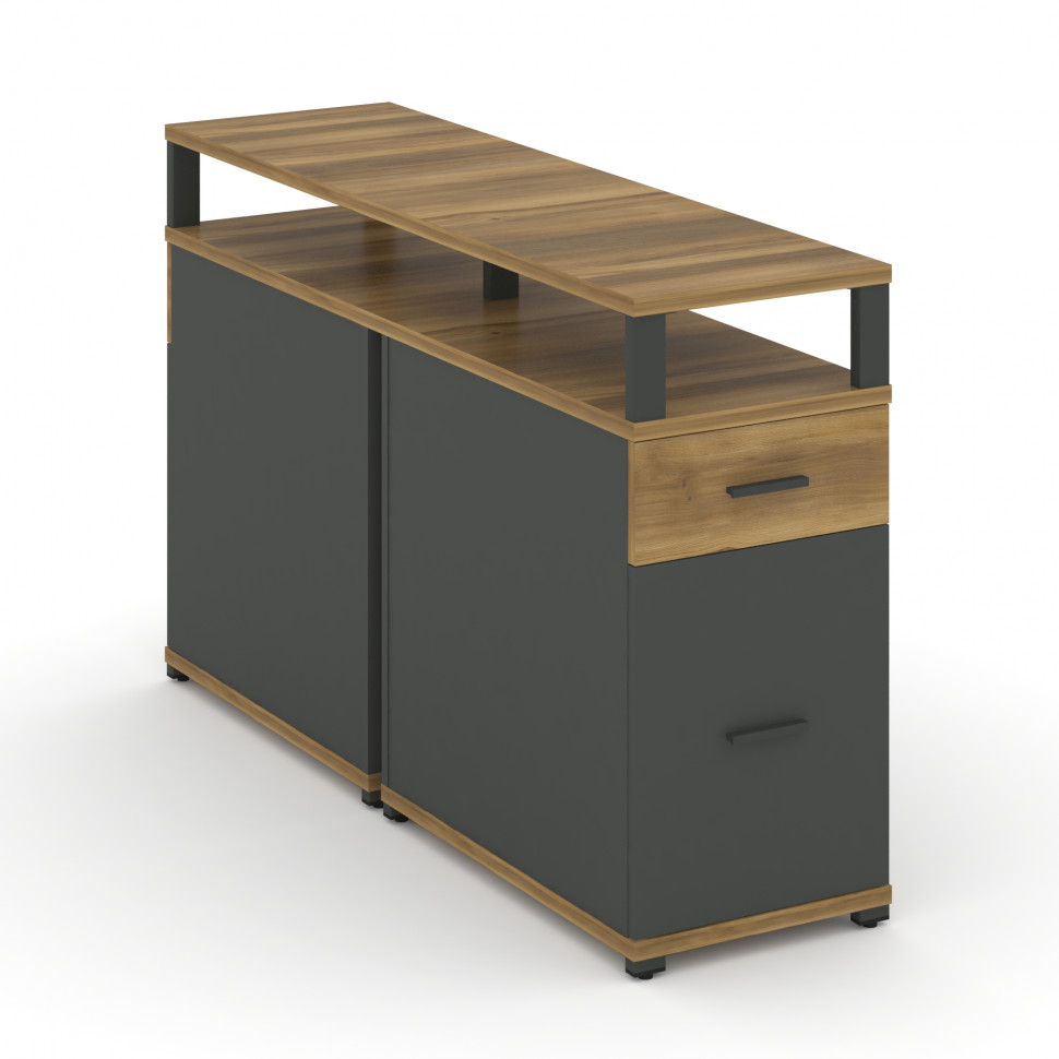 Concept Тумба двухсторонняя опорная/приставная 1 ящ.+1 распаш. фасад с надставкой. CN.DTGO-006 A Сан