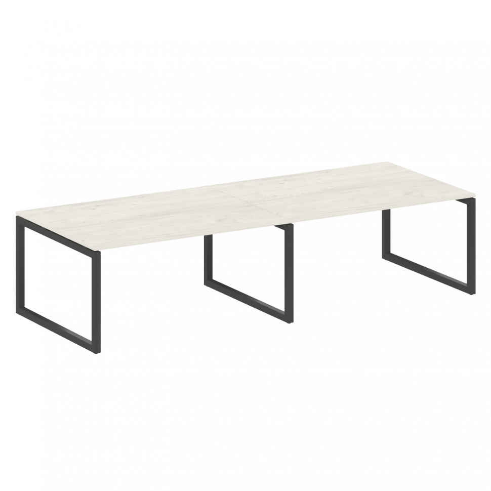 Metal System Quattro Переговорный стол (2 столешницы) на О-образном м/к 50БО.ПРГ-2.4 Дуб Наварра/Мет