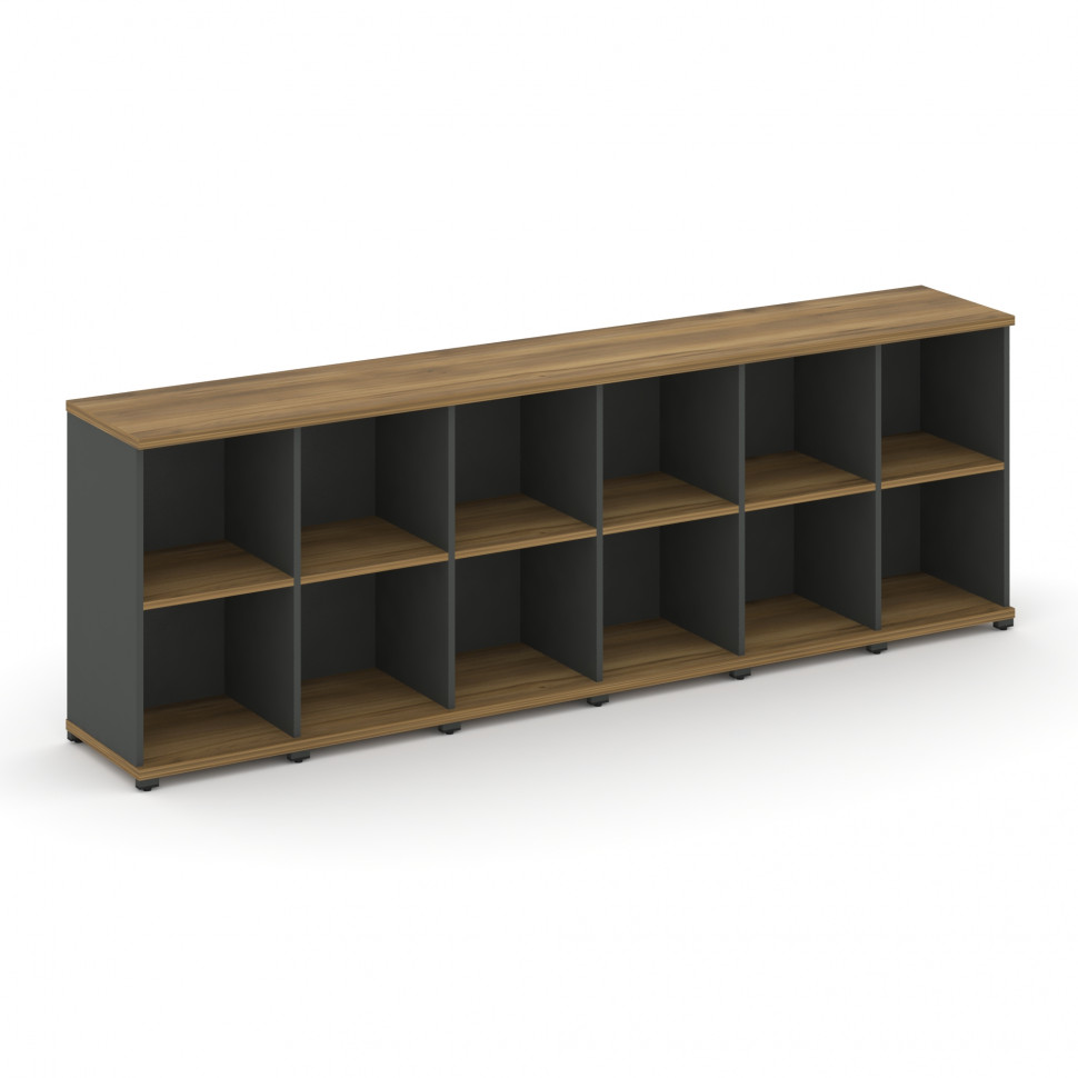 Concept Стеллаж 6 узких секций, 2 ниши CN.STU-260 Сандал Янтарный/Антрацит/Металл Антрацит 2500*420* Concept Стеллаж 6 узких секций, 2 ниши CN.STU-260 Сандал Янтарный/Антрацит/Металл Антрацит 2500*420*