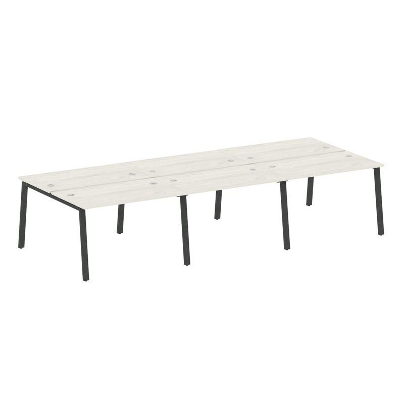 Metal System Рабочая станция на 6 мест на А-образном м/к БА.СМ-6.2 Дуб Наварра/Металл Антрацит 3600*