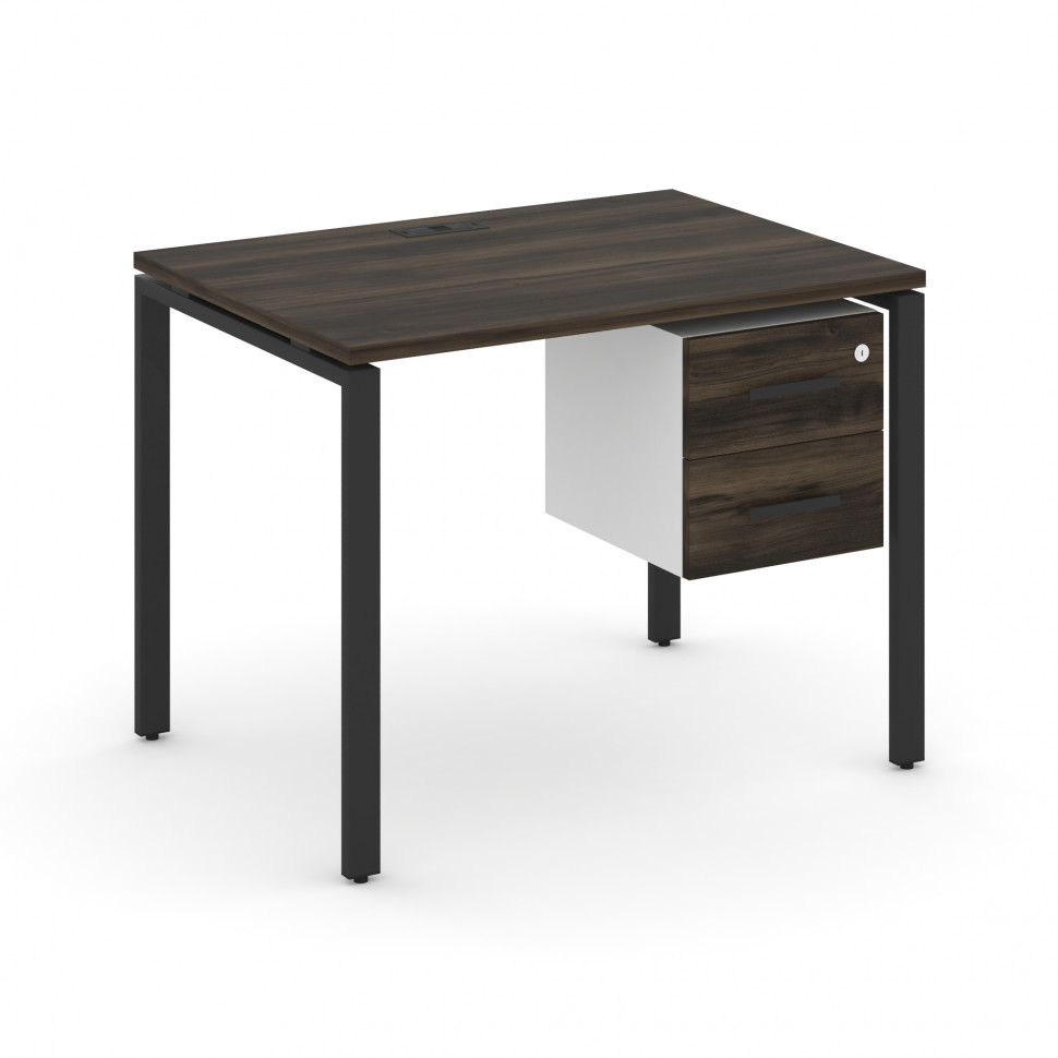 Concept Стол рабочий с подвесной тумбой с 2 ящ. CN.SP-113 B Дуб Мали/Белый Бриллиант/Металл Черный 9 Concept Стол рабочий с подвесной тумбой с 2 ящ. CN.SP-113 B Дуб Мали/Белый Бриллиант/Металл Черный 9